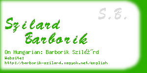 szilard barborik business card